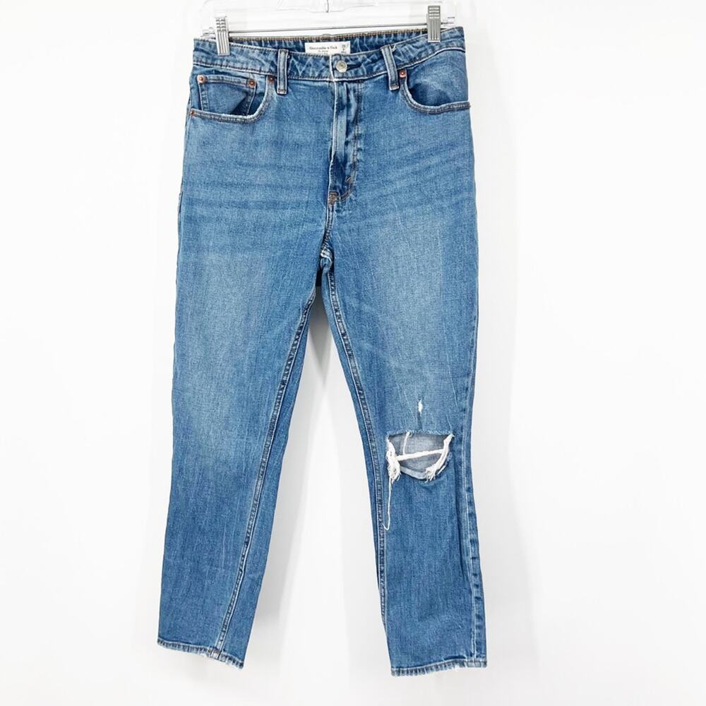 Abercrombie & Fitch Curve Love The Skinny Jeans High Rise Distressed